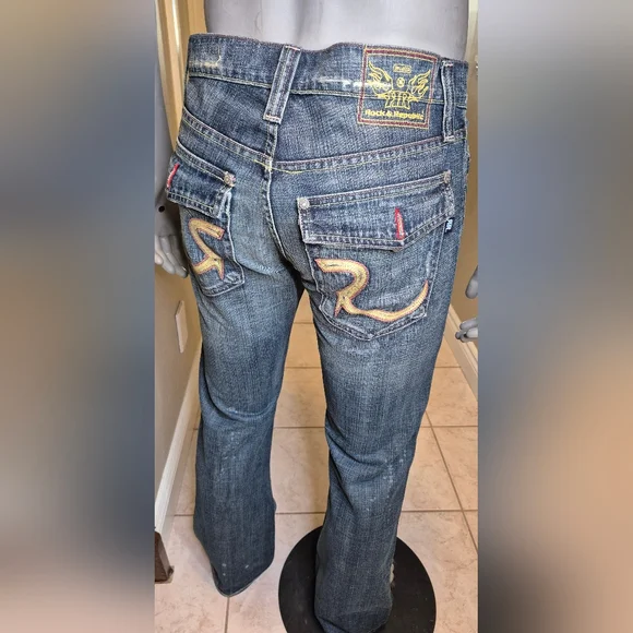Rock & Republic Faded Blue Denim Jeans - Picture 1 of 15